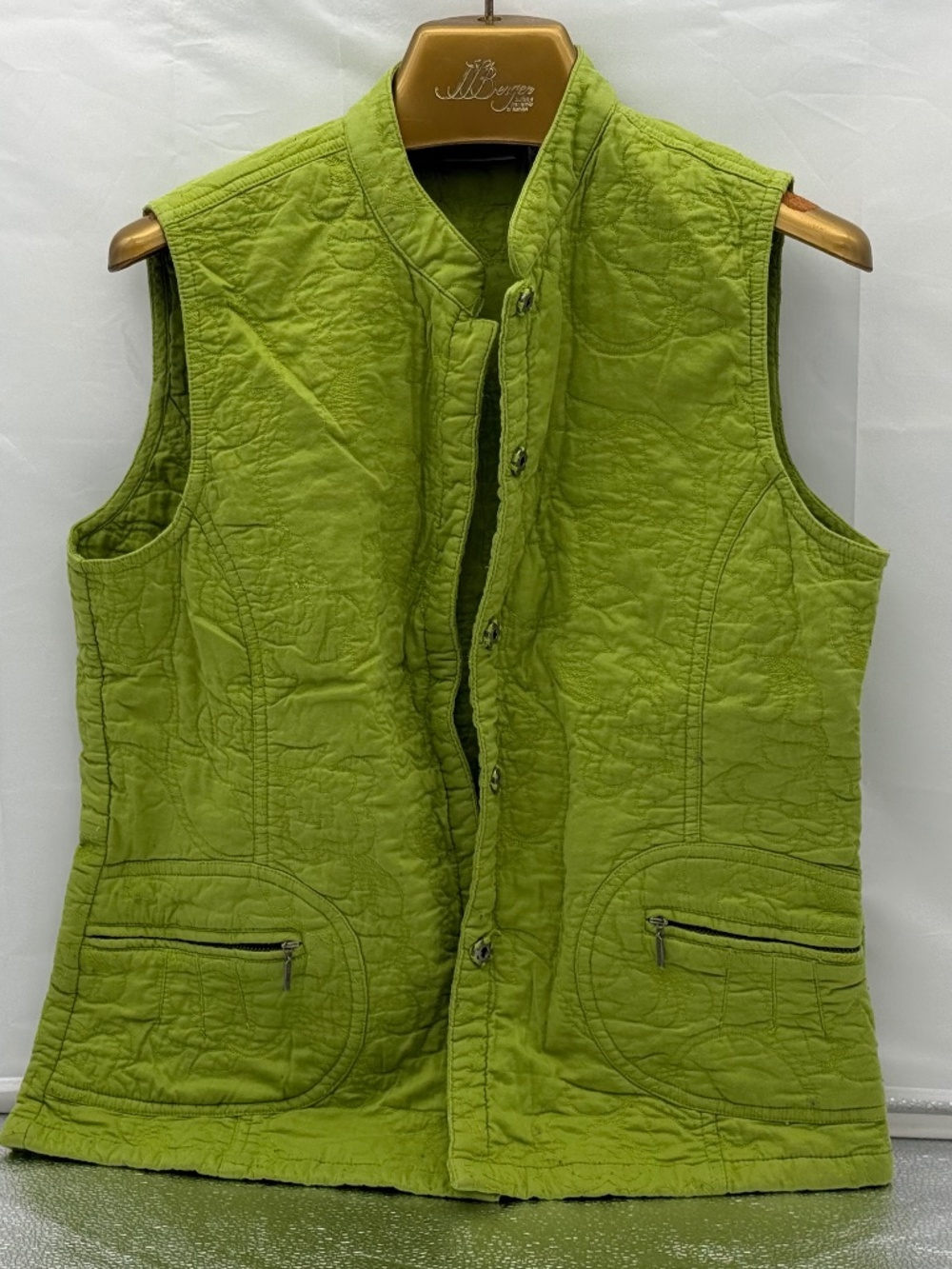Chico's Lime Green Quilted Vest - Size 1